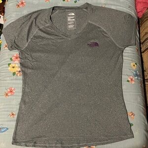 The North Face Heather Gray V-Neck Tee